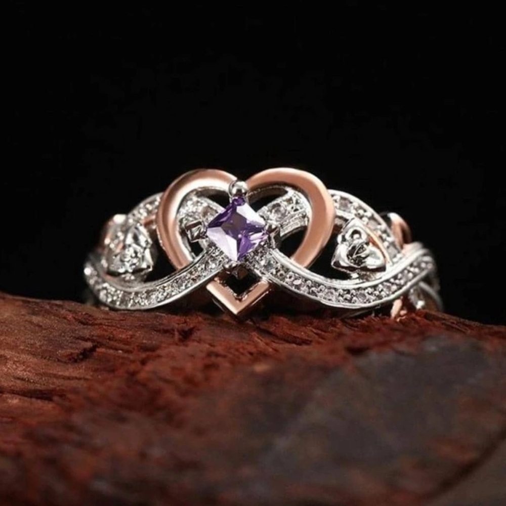 HEART BRIDAL RINGS SIZE 7 - Picture 4 of 4